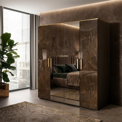 Luxus Kleider Schrank Designer Kleiderschränke Hochglanz Möbel Wohnen Holz Neu