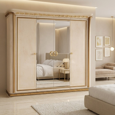 Luxus Kleider Schrank Kleiderschränke Hochglanz Designer Möbel Wohnen Holz Neu