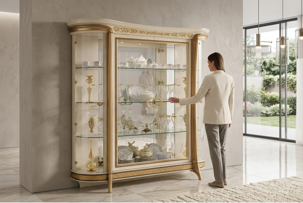 Vitrine Schrank Klassische Vitrinen Wohnzimmer Schränke Anrichte arredoclassic