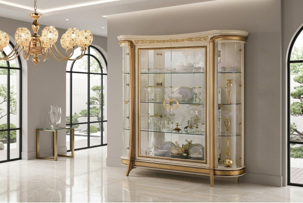 Vitrine Schrank Klassische Vitrinen Wohnzimmer Schränke Anrichte arredoclassic