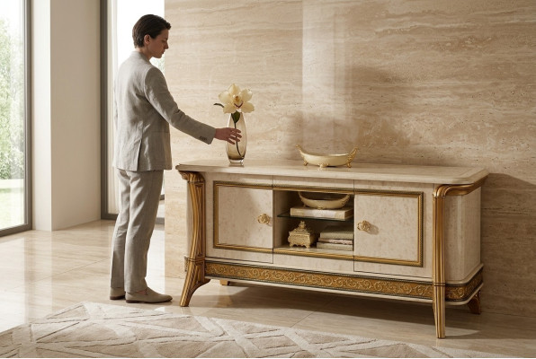 Klassische Kommode Kommoden Antik Style Holz Kommodenschrank Sideboard Italy