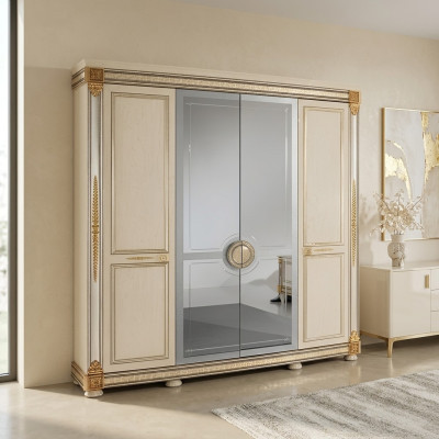 Luxus Kleider Schrank Kleiderschränke Hochglanz Möbel Designer Wohnen Holz Neu