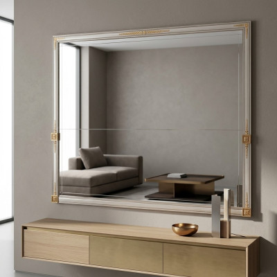 Spiegel Holzrahmen Wandspiegel Klassischer Designer Wand Möbel arredoclassic