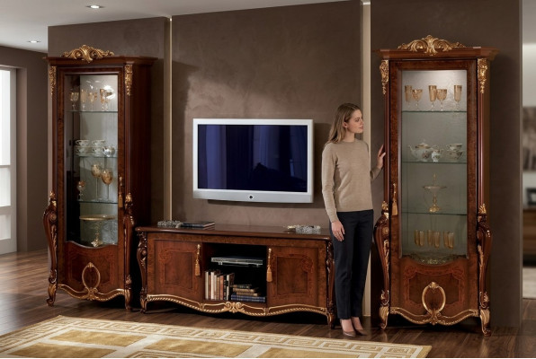Wohnzimmermöbel Set Designer Wohnzimmer Sideboard 2x Vitrine 3tlg. Wohnwand Neu