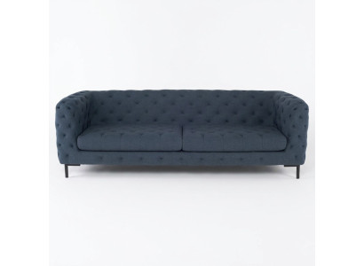 Grauer Moderner 3-Sitzer Chesterfield Wohnzimmer Stilvolle Couch 