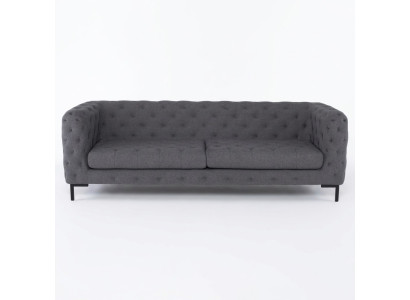Grauer Polster Chesterfield 3-Sitzer Luxus Wohnzimmer Couch