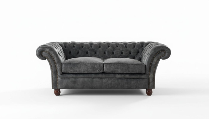 Chesterfield Sofa Couch Polster Stoff Leder Couchen  Polster Garnitur 2 Sitzer