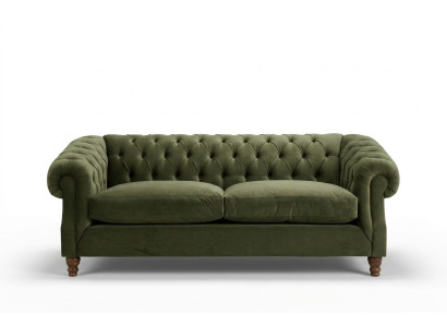 Grüner Polster Chesterfield Dreisitzer Designer Luxus 3-er Couch