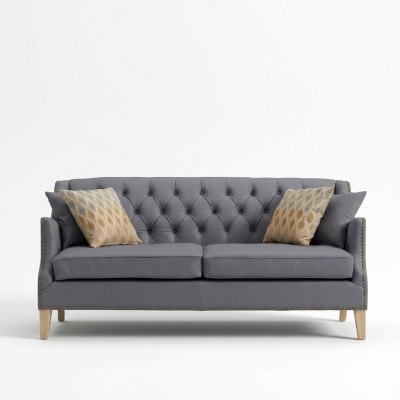Couch Graue Chesterfield Büro Sofa Emfpangs Couchen Leder Textil Neu jvmoebel ®
