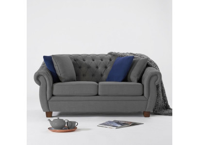 Klassische Leder Couch - Textil Chesterfield Stoff Sofa 2 Sitzer  Neu jvmoebel ®