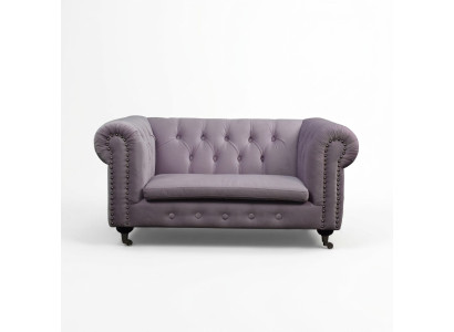 Chesterfield 2 Sitzers Klassische Luxus Barock Rokoko Sofa Textil Leder Couch
