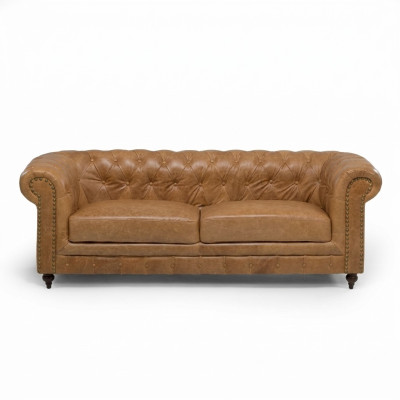 Chesterfield 3 Sitzer Klassische Luxus Barock Rokoko Sofa Textil Leder Couch