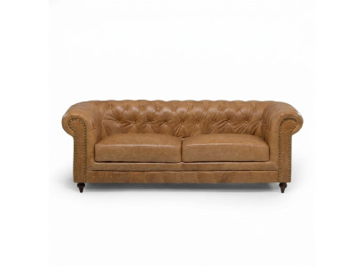 Chesterfield 3 Sitzer Klassische Luxus Barock Rokoko Sofa Textil Leder Couch