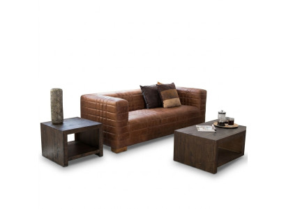 Chesterfield 3 Sitzers Luxus Raster Sofa Textil Leder Couch Designer Sofas Neu