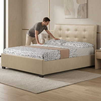 Chesterfield Design Polster Englisches Bett Grau Betten 160/180x200 cm Doppelbett