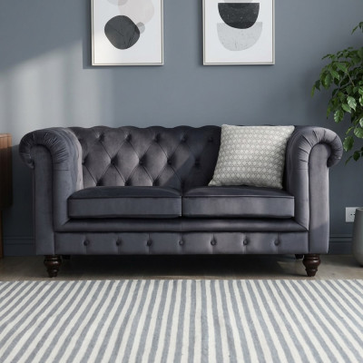 Sofa Luxus Textil Chesterfield Couch Sofas Polster 2 Sitzer Zweisitzer Couchen