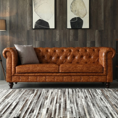 Chesterfield Leder Polster Design Sofa Luxus Couch Klassische Sofa 3 Sitzer Neu