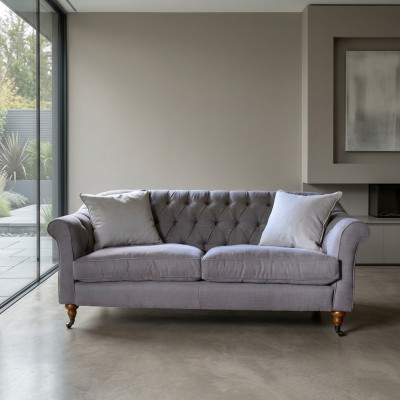 Chesterfield 3 Sitzer Sofa Stoffsofa Couch Polster Sitz Garnitur 3er Sofas Neu