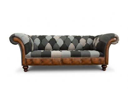 Chesterfield Design Couch 3er Deisitzer Couchen Stoff Sofa Sitz Polster Sofas