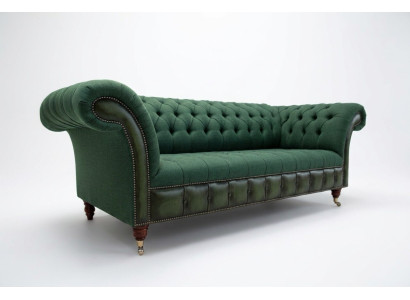 Designer Grünes Chesterfield Sofa Luxus 3-Sitzer Wohnzimmer Couch