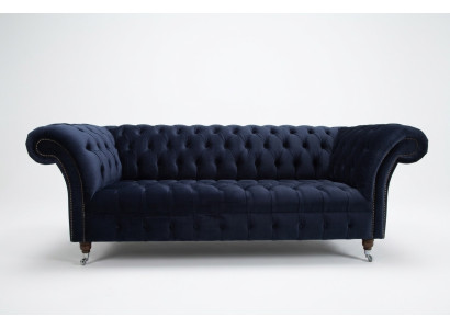 Dunkel-blauer Chesterfield Dreisitzer Moderne Wohnzimmer Luxus Couch