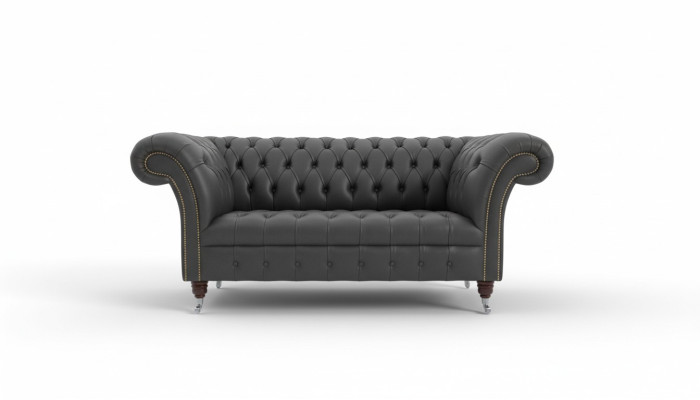 Chesterfield 2 Sitzer Sofa Ledersofa Couch Polster Sitz Garnitur Zweisitzer Neu