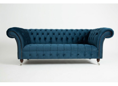 Chesterfield 3 Sitzer Polster Couch Leder Stoff Sofa Couchen Textil Modern Stil