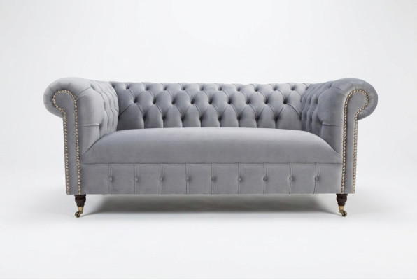Grauer Polster Chesterfield 3-er Modernes Wohnzimmer Sofa