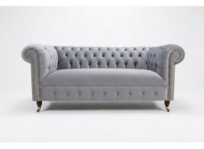 Grauer Polster Chesterfield 3-er Modernes Wohnzimmer Sofa