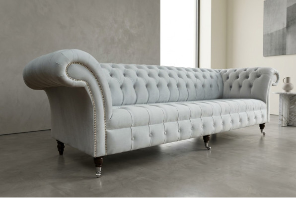 Textil Sofa Stoff Couch Chesterfield big sofas xxl couchen Sitz Polster 265cm
