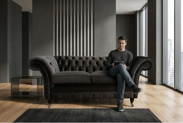 Chesterfield Sofa 2 Sitzer Polster Design Couchen Sofas Garnitur NEU Zweisitzer
