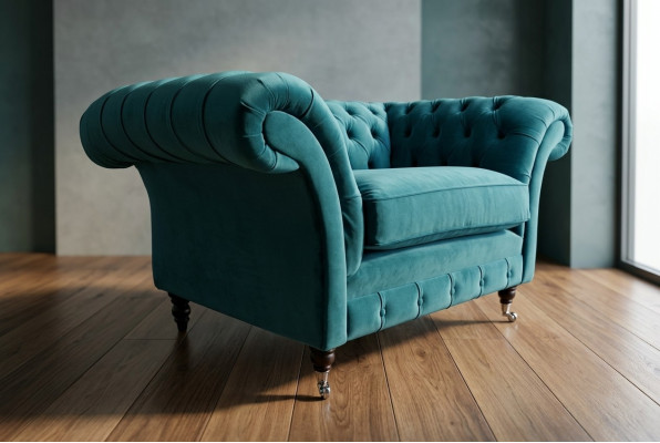 Chesterfield Sofa Couch Polster Garnitur 1,5 Sitzer Sofas Klassisch Einsitzer