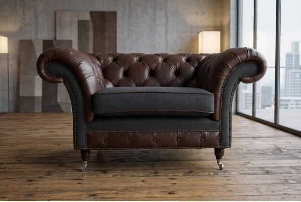 Chesterfield Sofa Couch Polster Garnitur 1,5 Sitzer Sofas Klassisch Einsitzer