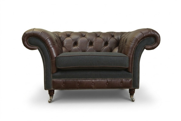 Chesterfield Sofa Couch Polster Garnitur 1,5 Sitzer Sofas Klassisch Einsitzer