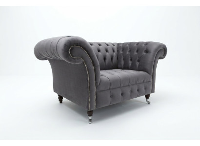 Chesterfield Sofa Couch Polster Garnitur 1,5 Sitzer Sofas Klassisch Einsitzer