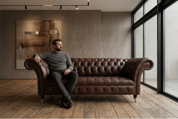 Braunes Chesterfield Sofa Luxus Couch Designer Polster Sofa