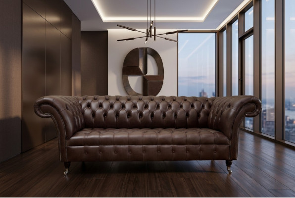 Braunes Chesterfield Sofa Luxus Couch Designer Polster Sofa