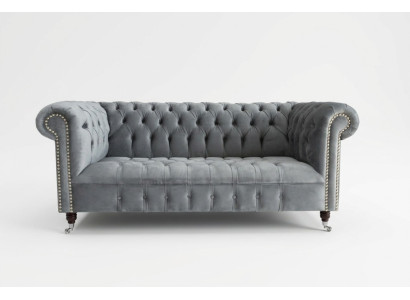Chesterfield 3Sitzer Designer Sofa Polster Sofas Couchen Stoff Textil Dreisitzer
