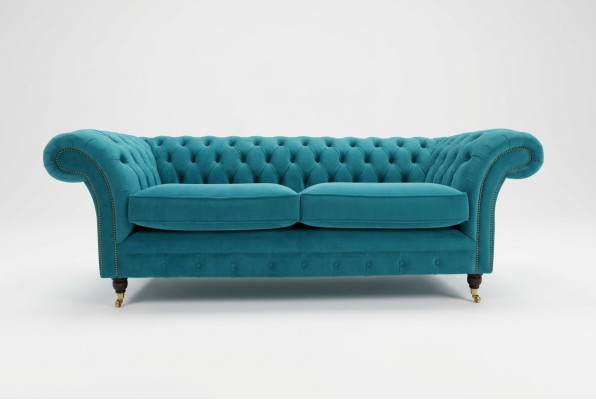 Türkis Chesterfield Couch Designer 3-Sitzer Luxus Wohnzimmer Sofa