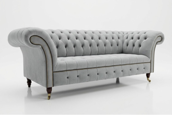 Weißer Designer Chesterfield Dreisitzer Moderne 3-er Couch