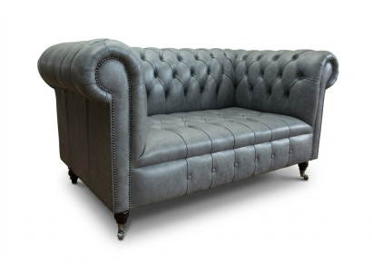 Sofa Chesterfield 2 Sitzer Couch Polster Sitz Textil Stoff Leder Couchen Sofas