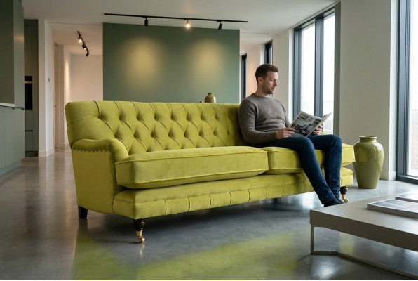 Chesterfield 3 Sitzer Design Sofa Couch Polster Sofas Couchen Textil dreisitzer