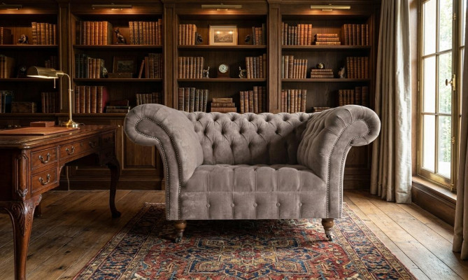 Chesterfield Sessel Fernseh Couch 1 Sitzer Sofa Stoff Polster Neu Textil Couchen