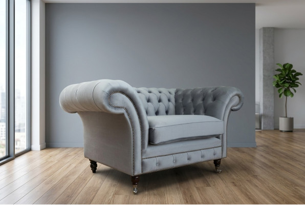 Chesterfield Sofa Couch Polster Garnitur 1,5 Sitzer Sofas Klassisch Einsitzer
