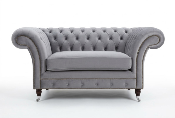 Chesterfield Sofa Couch Polster Garnitur 1,5 Sitzer Sofas Klassisch Einsitzer