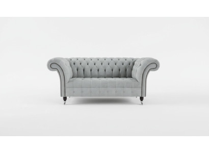 Sofa Chesterfield 2 Sitzer Couch Polster Sitz Textil Stoff Samt Couchen Sofas