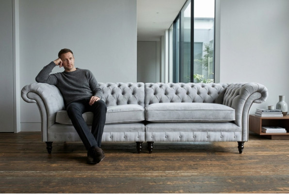 Hochwertige Chesterfield Polster Couch Textil Sofa günstig Microfaser Sofas Neu