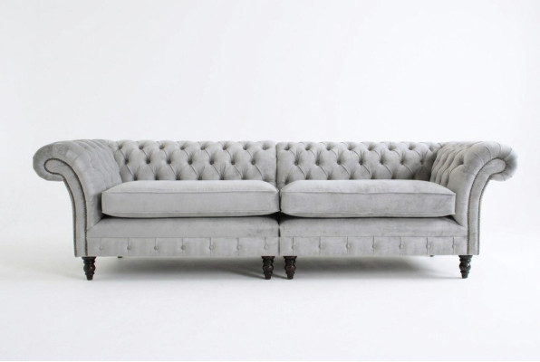Hochwertige Chesterfield Polster Couch Textil Sofa günstig Microfaser Sofas Neu