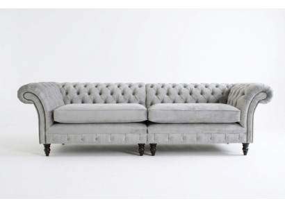 Hochwertige Chesterfield Polster Couch Textil Sofa günstig Microfaser Sofas Neu