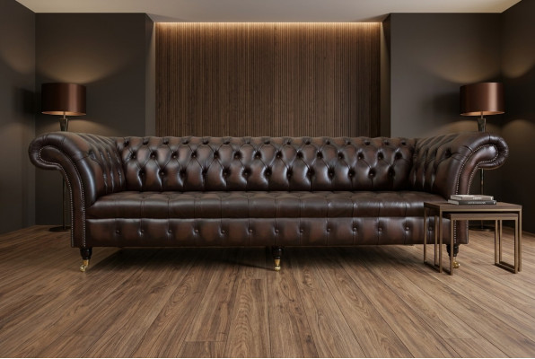 Klassische Chesterfield Leder Polster Luxus Sofa Design Couch Sofas 4 Sitzer Neu